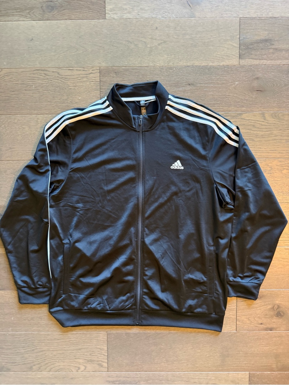 NWT adidas Men's Essentials Warm-Up 3-Stripes Track Jacket Black [XXL]